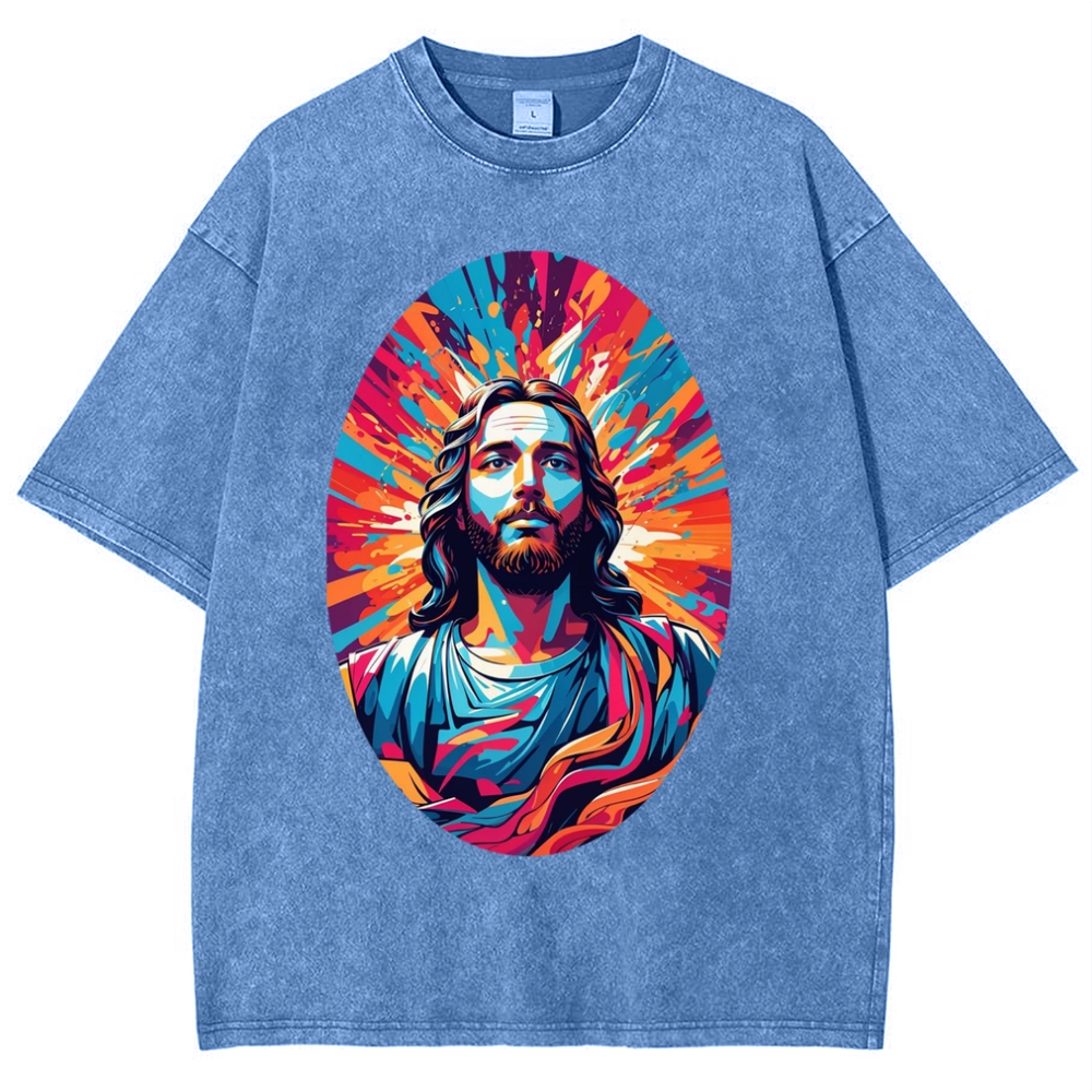 "Soul Salvation - The Arms of Jesus" Snowflake Vintage Washed T-Shirt