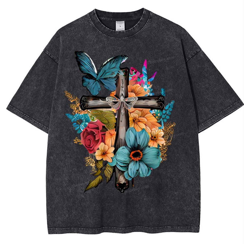 The beauty of religion Snowflake Vintage Washed T-Shirt