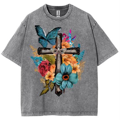 The beauty of religion Snowflake Vintage Washed T-Shirt