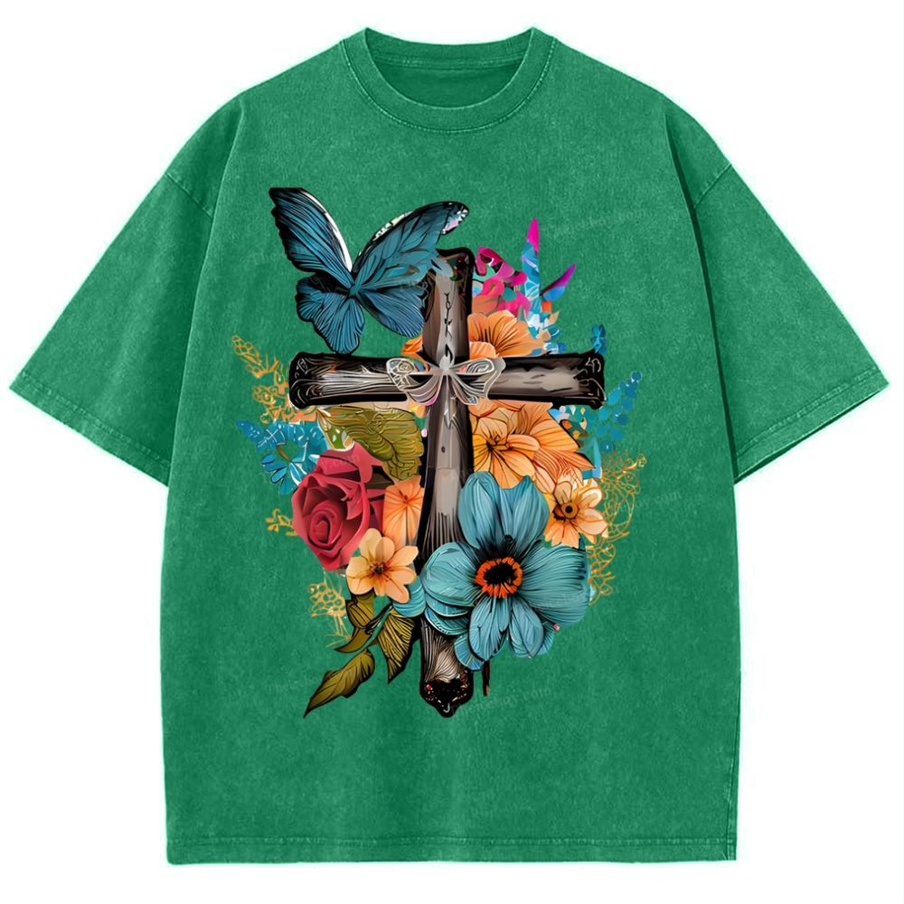 The beauty of religion Snowflake Vintage Washed T-Shirt