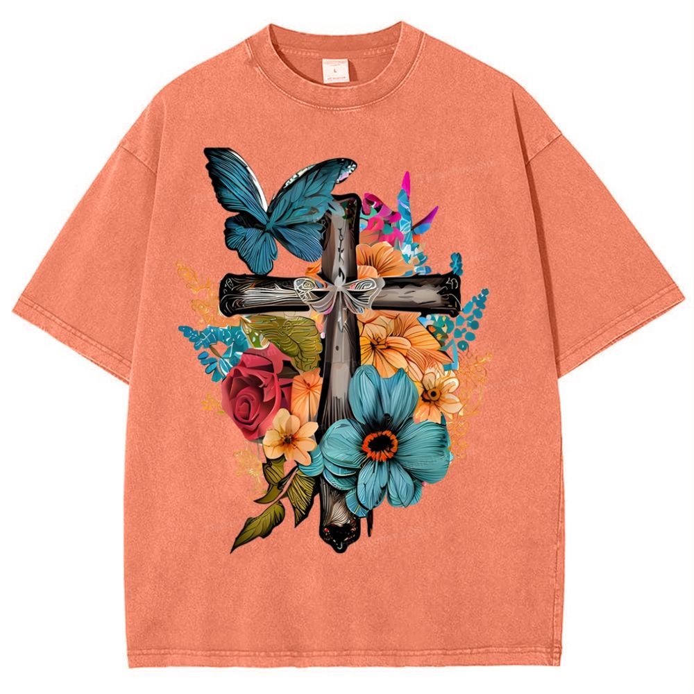 The beauty of religion Snowflake Vintage Washed T-Shirt