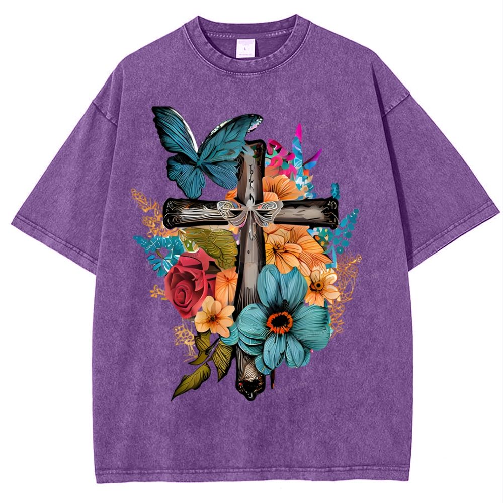 The beauty of religion Snowflake Vintage Washed T-Shirt