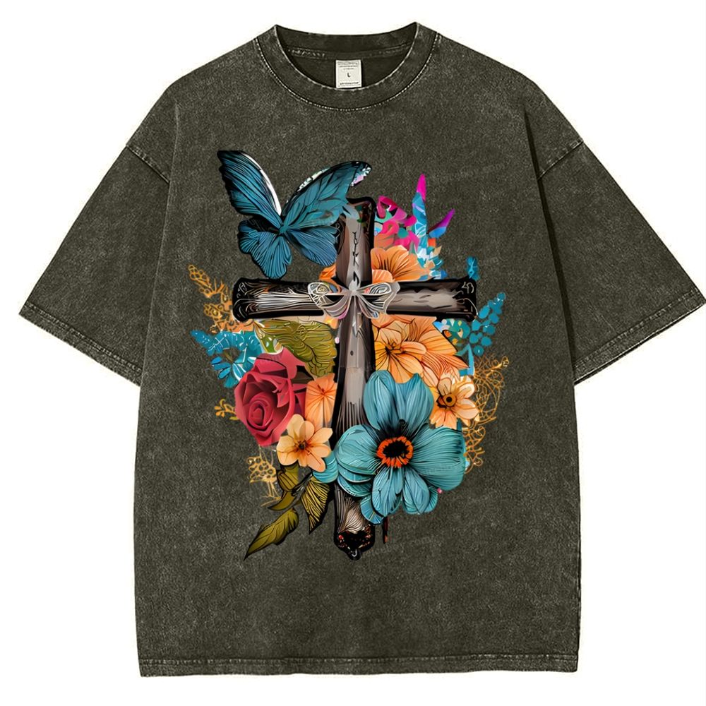 The beauty of religion Snowflake Vintage Washed T-Shirt