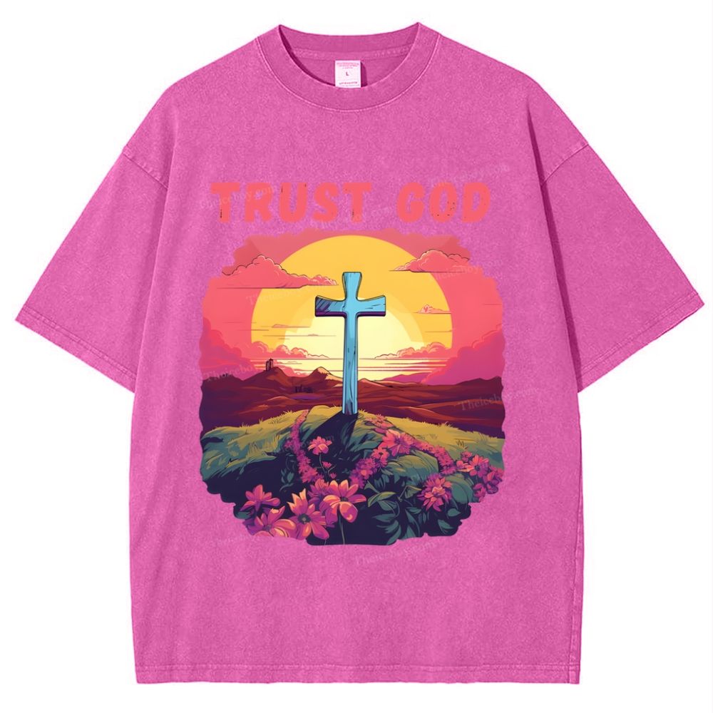 Trust God Snowflake Vintage Washed T-Shirt