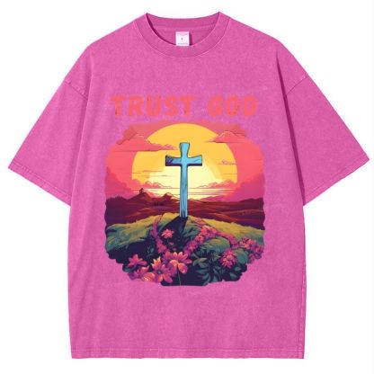 Trust God Snowflake Vintage Washed T-Shirt