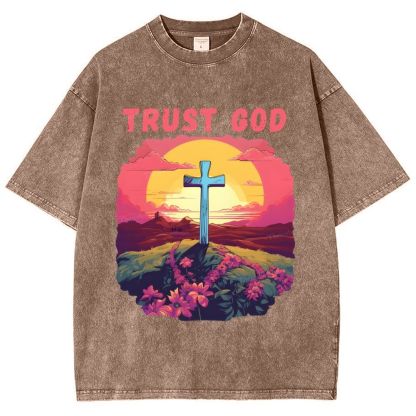 Trust God Snowflake Vintage Washed T-Shirt