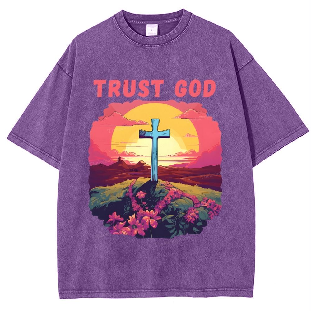 Trust God Snowflake Vintage Washed T-Shirt