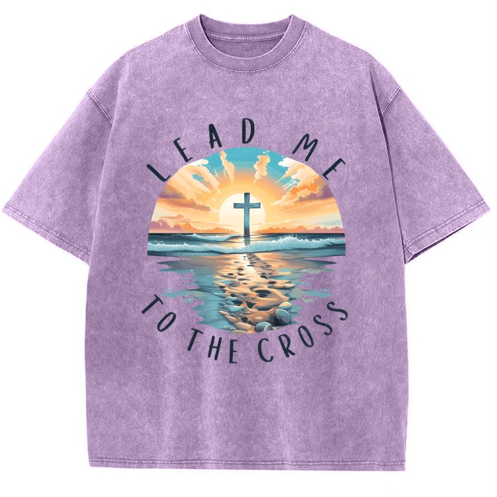 Lead Me To The Cross Snowflake Vintage Washed T-Shirt