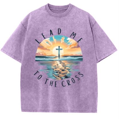 Lead Me To The Cross Snowflake Vintage Washed T-Shirt