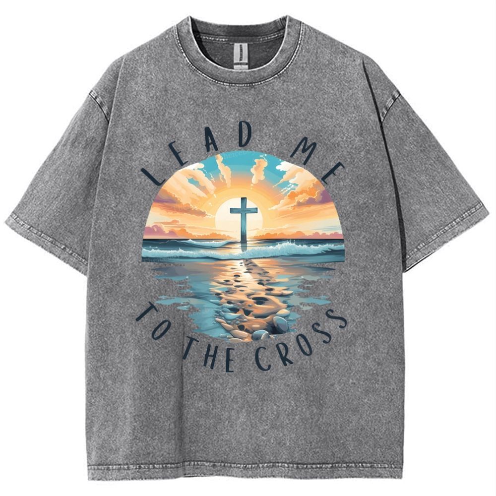 Lead Me To The Cross Snowflake Vintage Washed T-Shirt