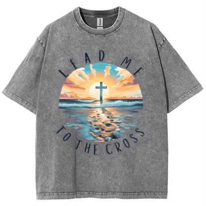 Lead Me To The Cross Snowflake Vintage Washed T-Shirt