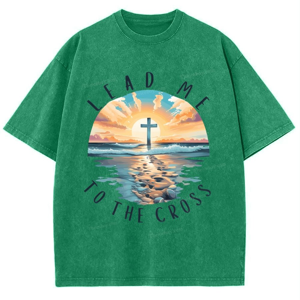 Lead Me To The Cross Snowflake Vintage Washed T-Shirt