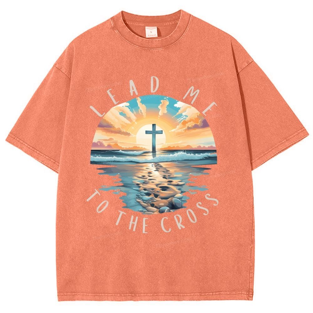 Lead Me To The Cross Snowflake Vintage Washed T-Shirt