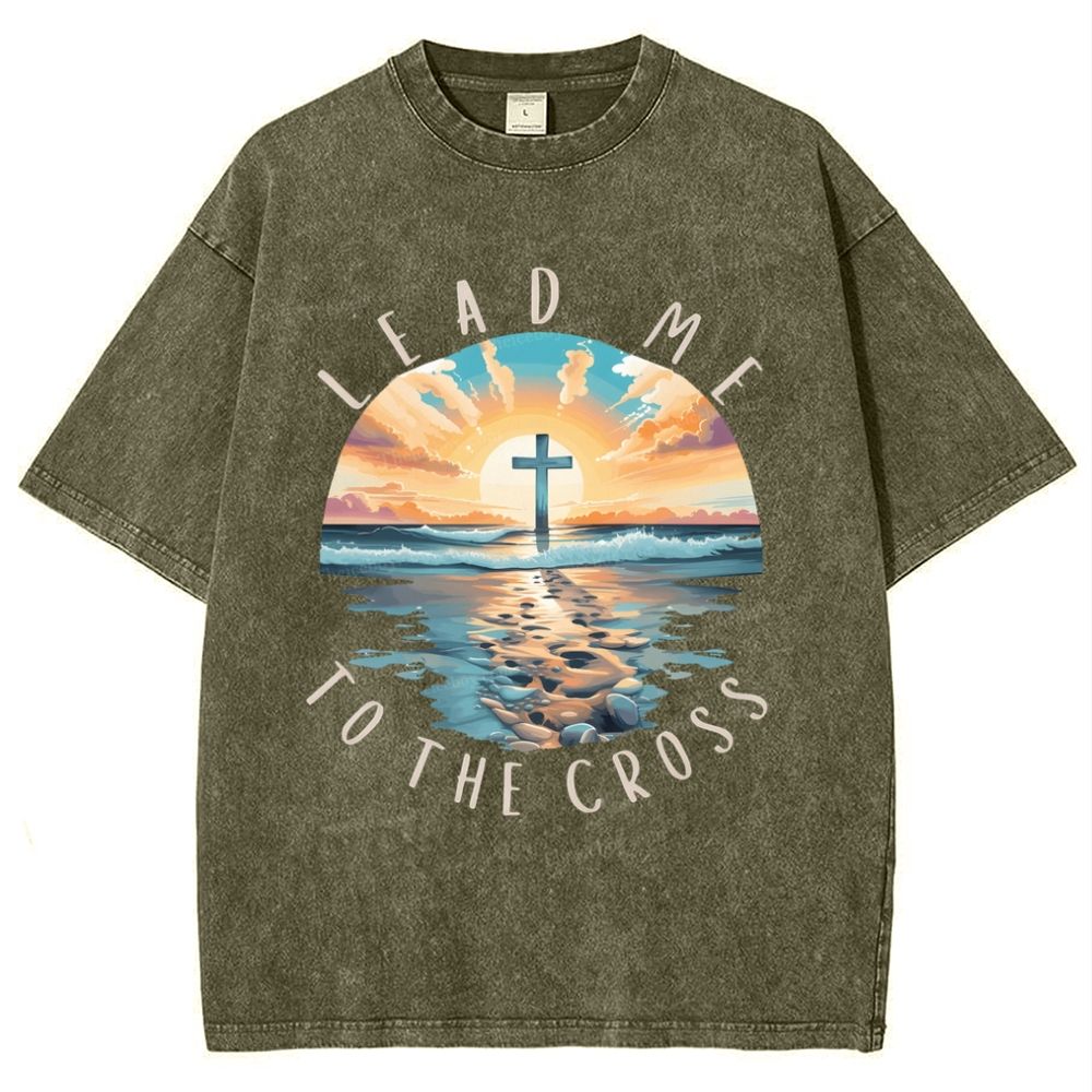 Lead Me To The Cross Snowflake Vintage Washed T-Shirt