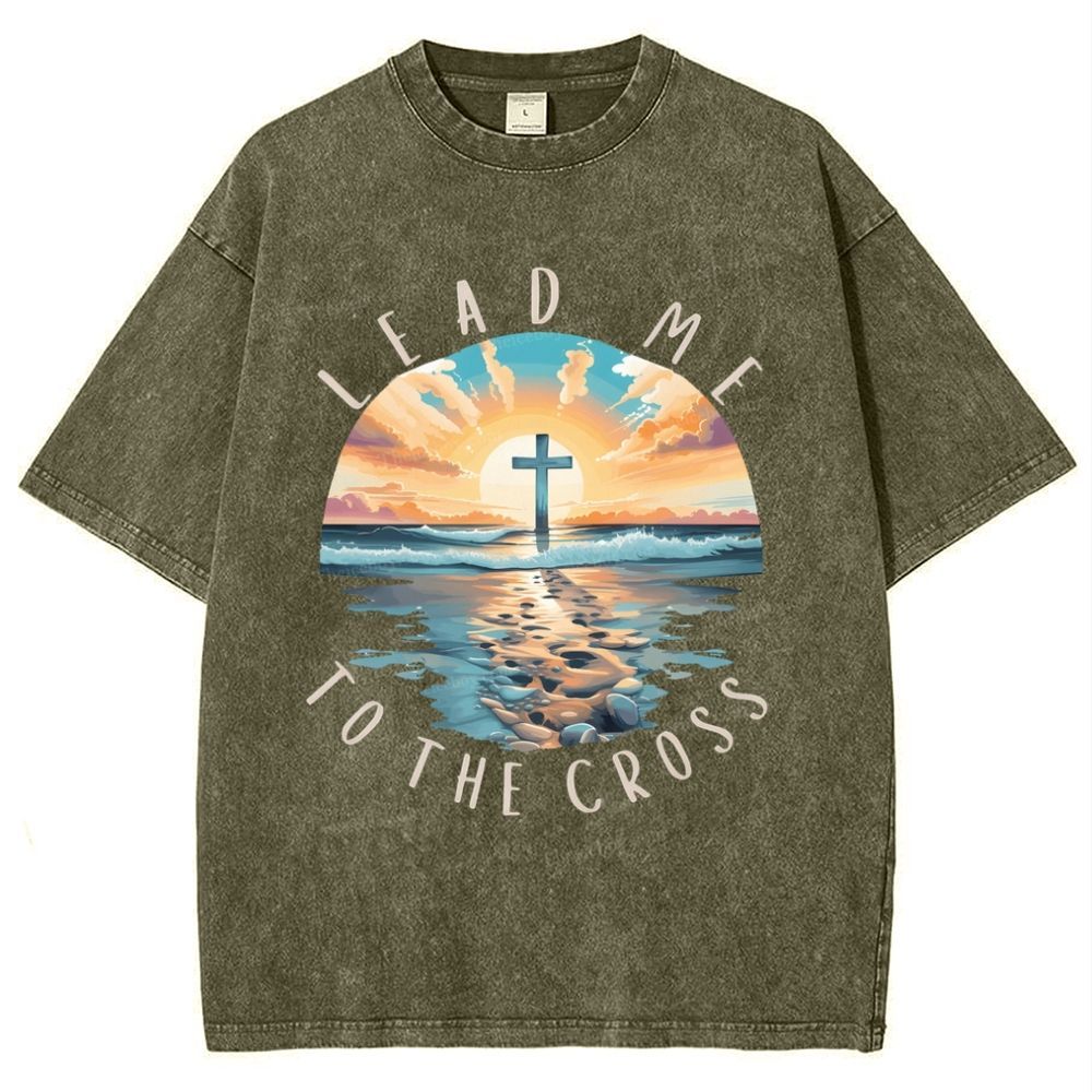 Lead Me To The Cross Snowflake Vintage Washed T-Shirt