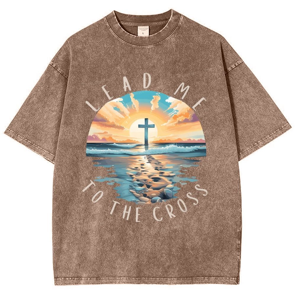 Lead Me To The Cross Snowflake Vintage Washed T-Shirt