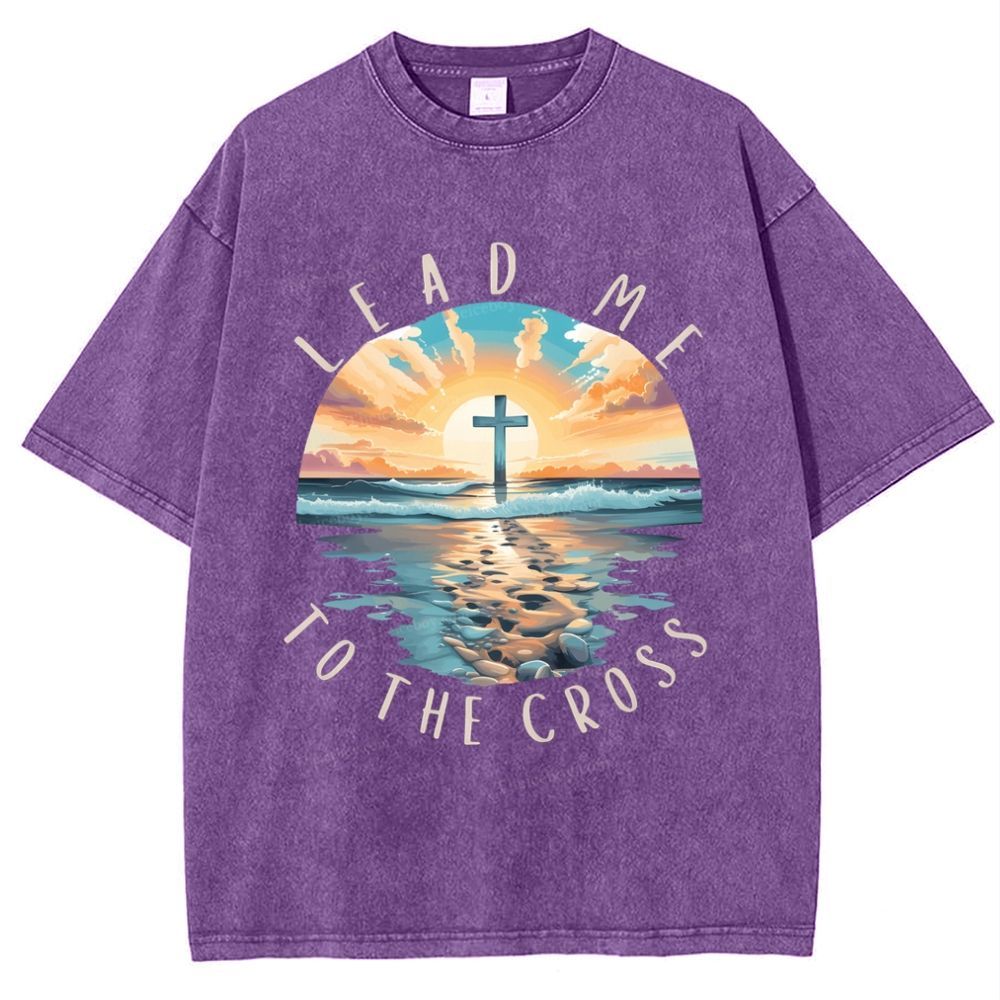 Lead Me To The Cross Snowflake Vintage Washed T-Shirt