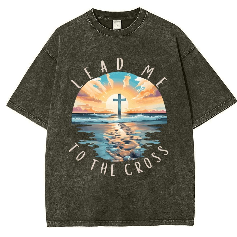 Lead Me To The Cross Snowflake Vintage Washed T-Shirt