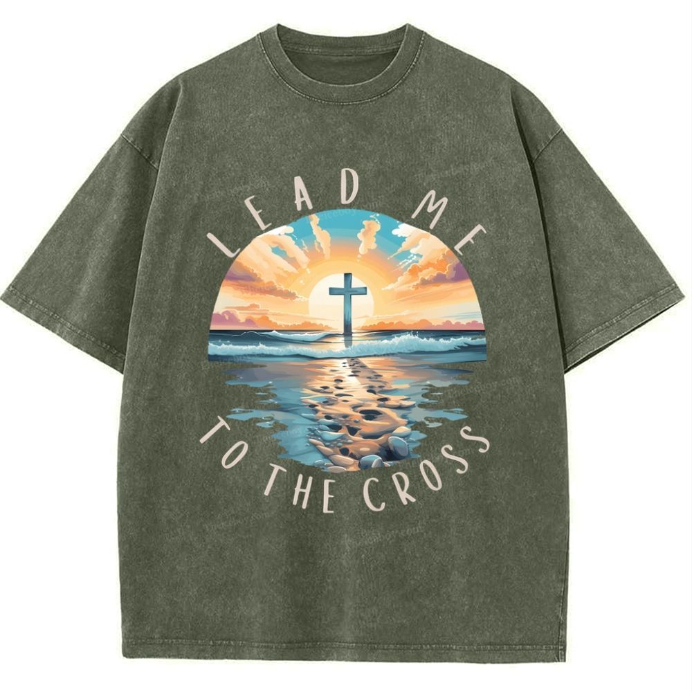 Lead Me To The Cross Snowflake Vintage Washed T-Shirt