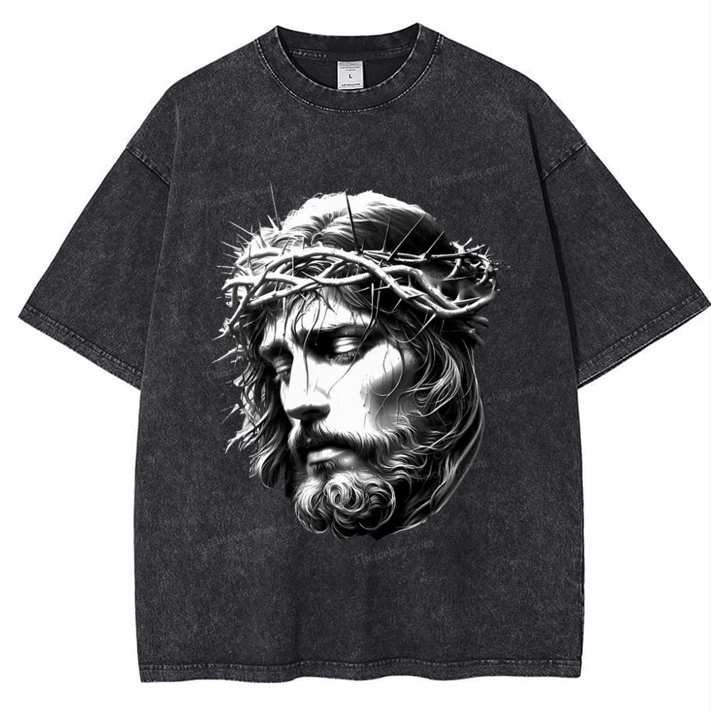 "The Transmission of Love - The Spirit of Jesus" Snowflake Vintage Washed T-Shirt