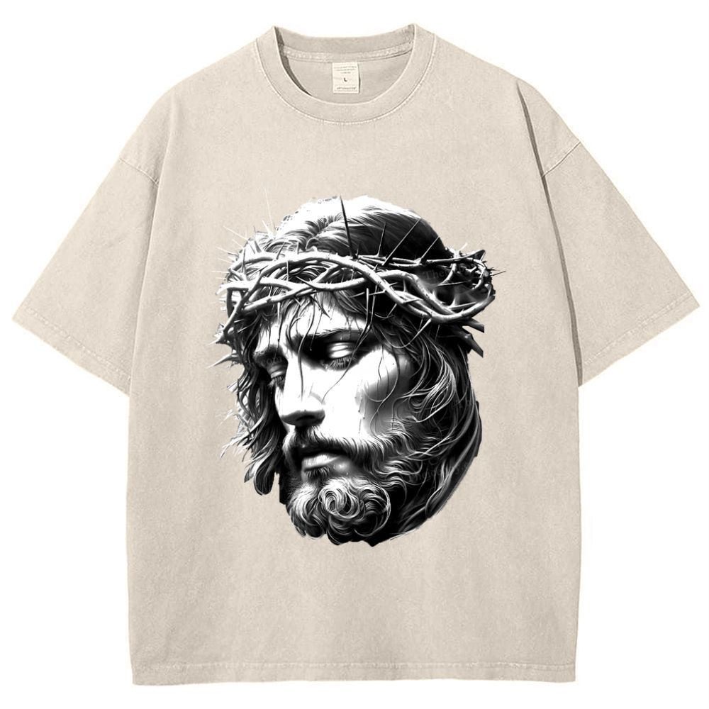 "The Transmission of Love - The Spirit of Jesus" Snowflake Vintage Washed T-Shirt