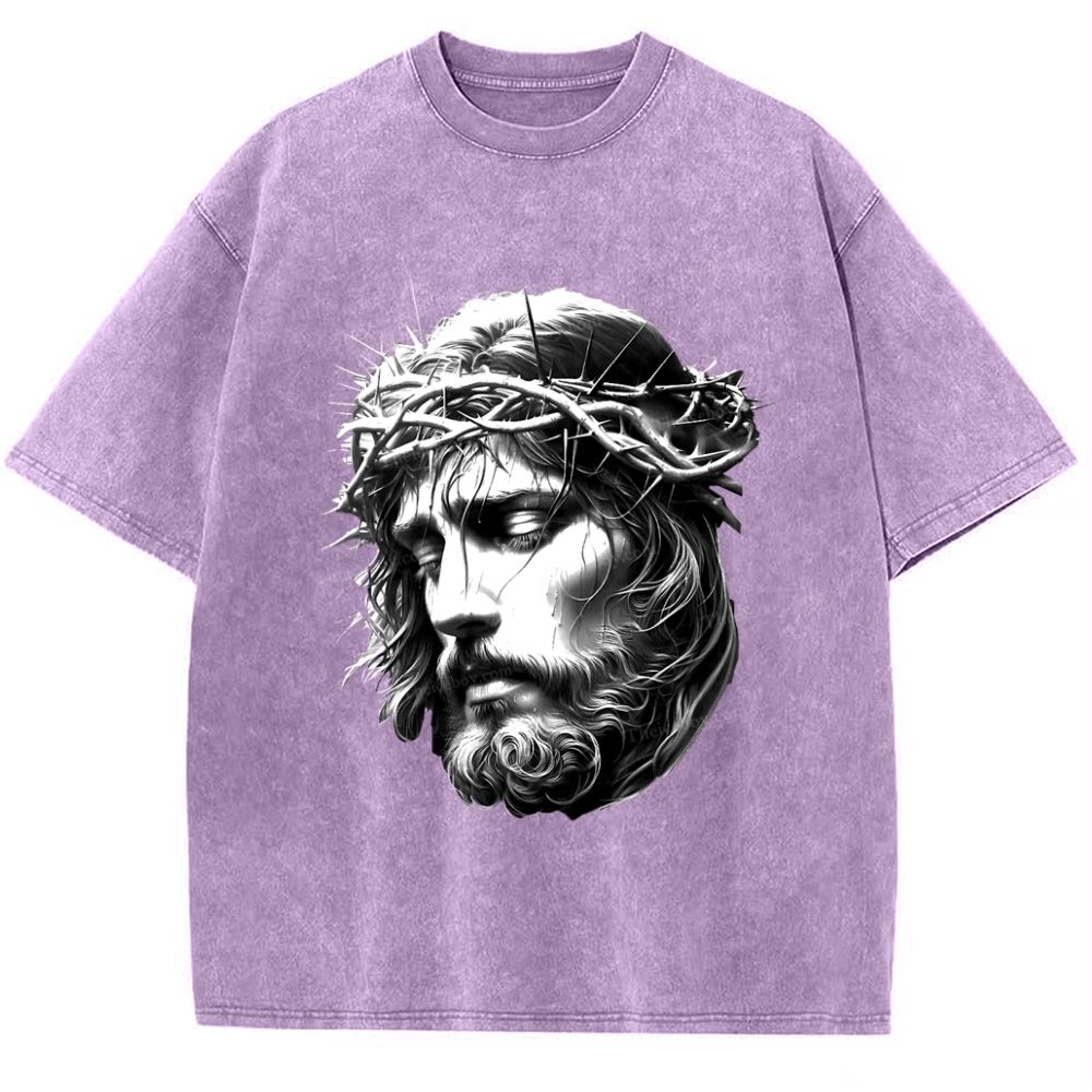 "The Transmission of Love - The Spirit of Jesus" Snowflake Vintage Washed T-Shirt