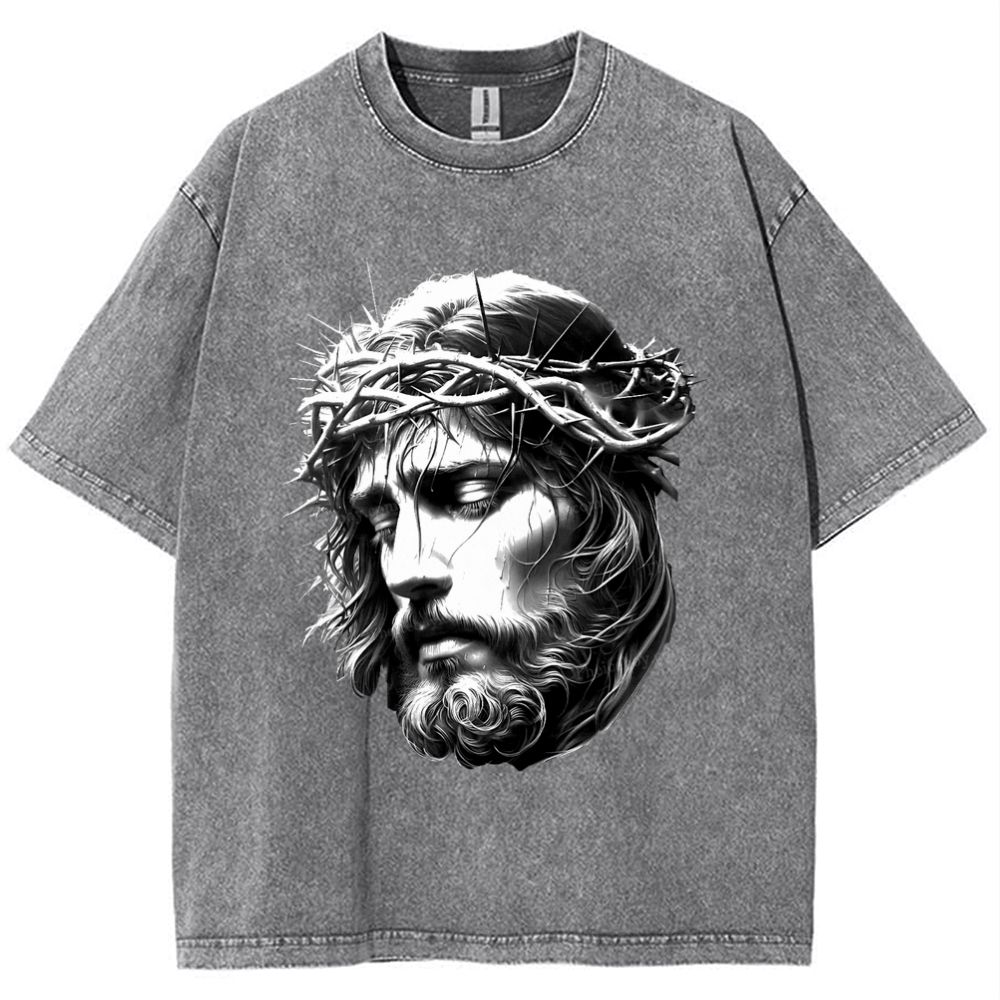 "The Transmission of Love - The Spirit of Jesus" Snowflake Vintage Washed T-Shirt
