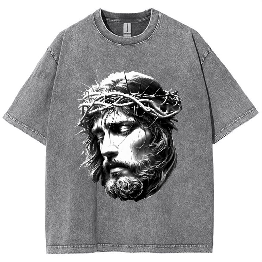 "The Transmission of Love - The Spirit of Jesus" Snowflake Vintage Washed T-Shirt