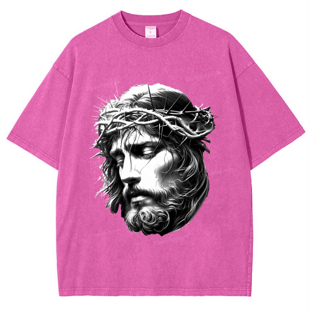 "The Transmission of Love - The Spirit of Jesus" Snowflake Vintage Washed T-Shirt