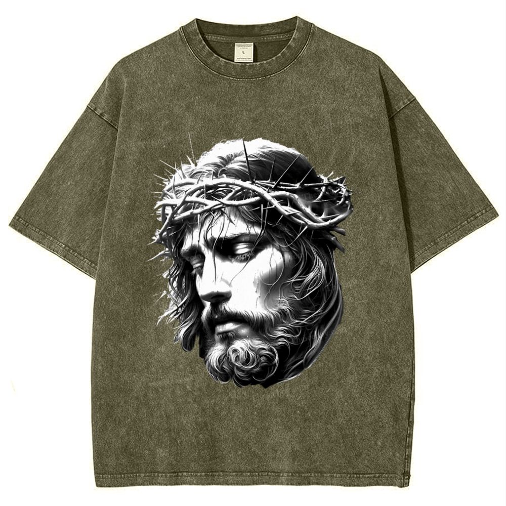 "The Transmission of Love - The Spirit of Jesus" Snowflake Vintage Washed T-Shirt