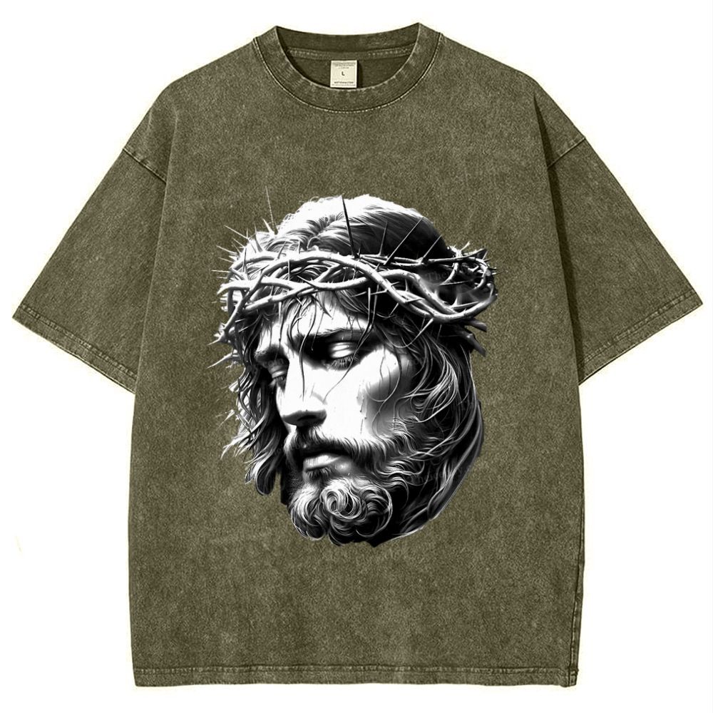 "The Transmission of Love - The Spirit of Jesus" Snowflake Vintage Washed T-Shirt