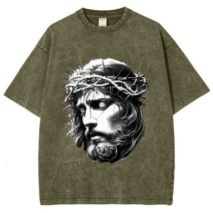 "The Transmission of Love - The Spirit of Jesus" Snowflake Vintage Washed T-Shirt