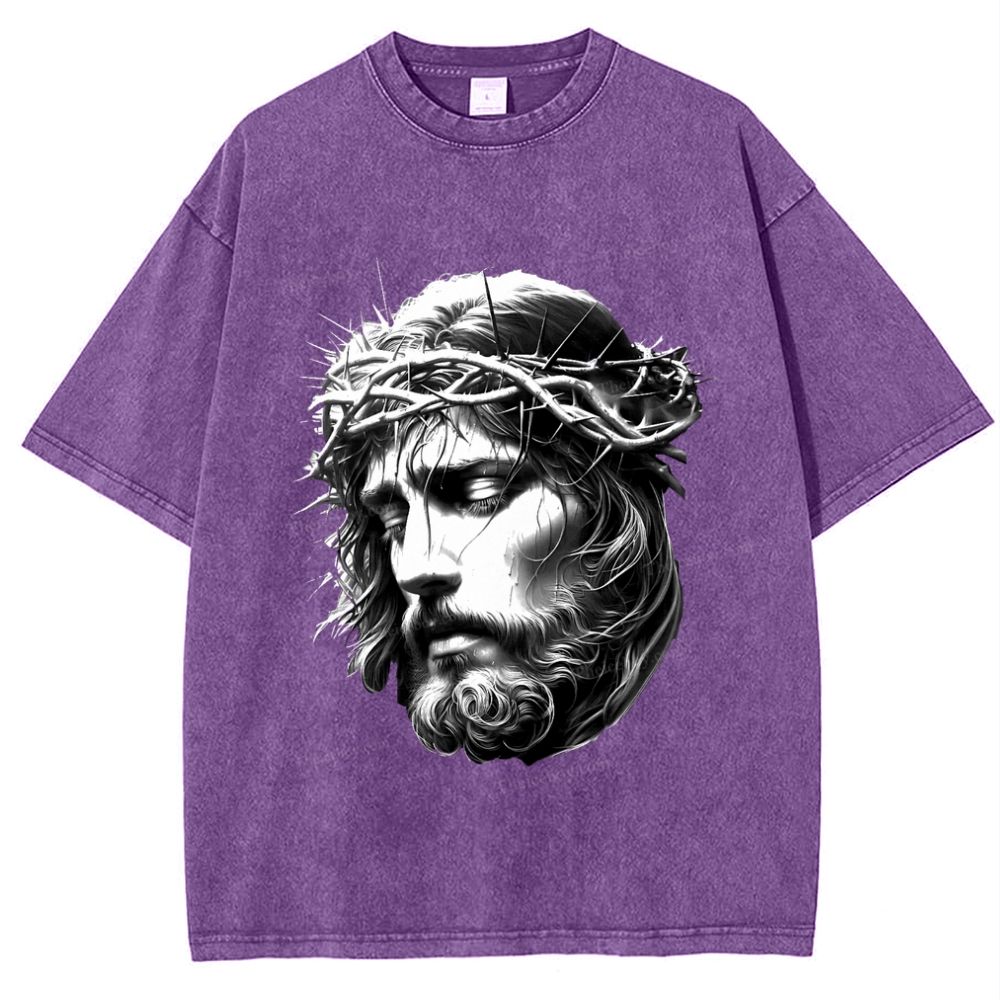 "The Transmission of Love - The Spirit of Jesus" Snowflake Vintage Washed T-Shirt