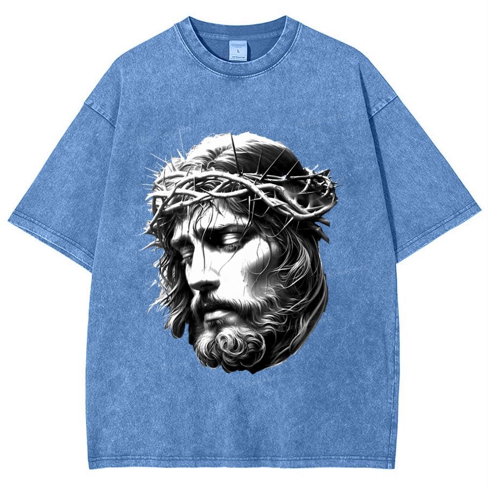 "The Transmission of Love - The Spirit of Jesus" Snowflake Vintage Washed T-Shirt