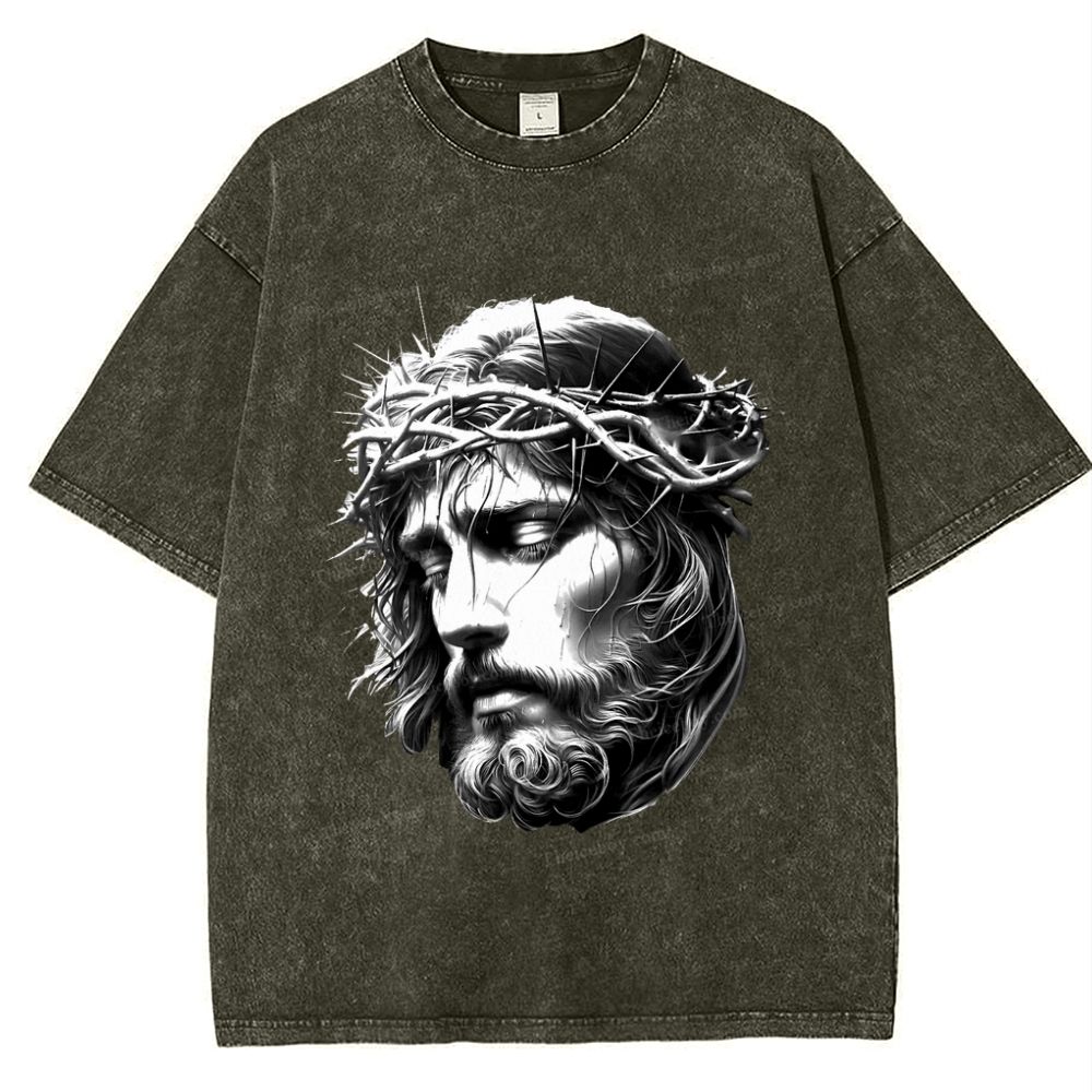 "The Transmission of Love - The Spirit of Jesus" Snowflake Vintage Washed T-Shirt