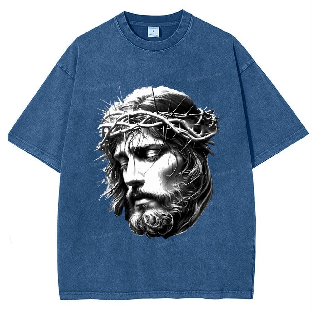 "The Transmission of Love - The Spirit of Jesus" Snowflake Vintage Washed T-Shirt