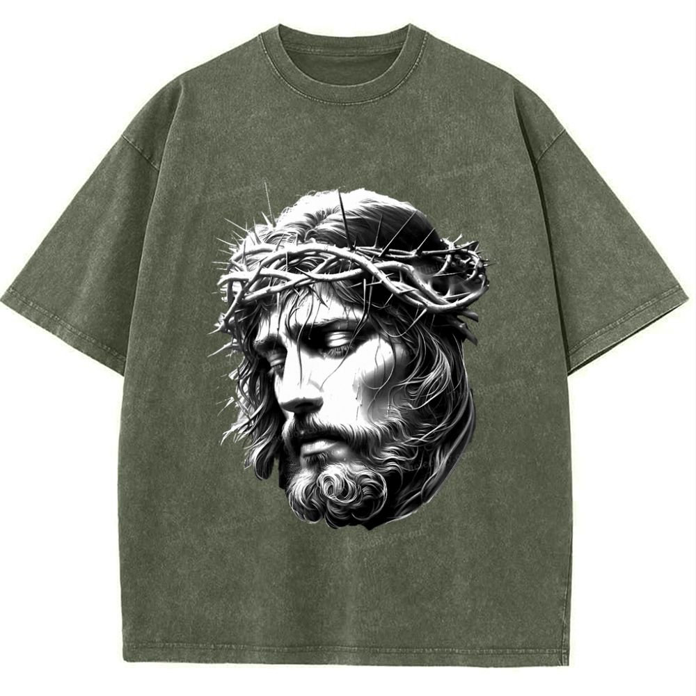 "The Transmission of Love - The Spirit of Jesus" Snowflake Vintage Washed T-Shirt