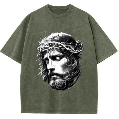 "The Transmission of Love - The Spirit of Jesus" Snowflake Vintage Washed T-Shirt