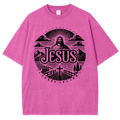 Jesus Mountain Snowflake Vintage Washed T-Shirt