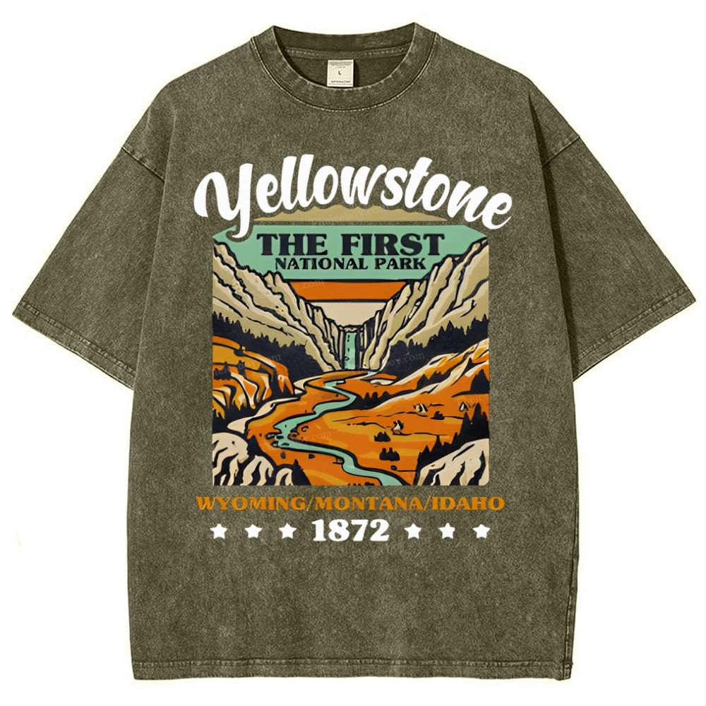 Yellow Stone Snowflake Vintage Washed T-Shirt