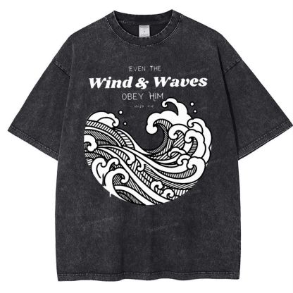 Wind And Waves Snowflake Vintage Washed T-Shirt