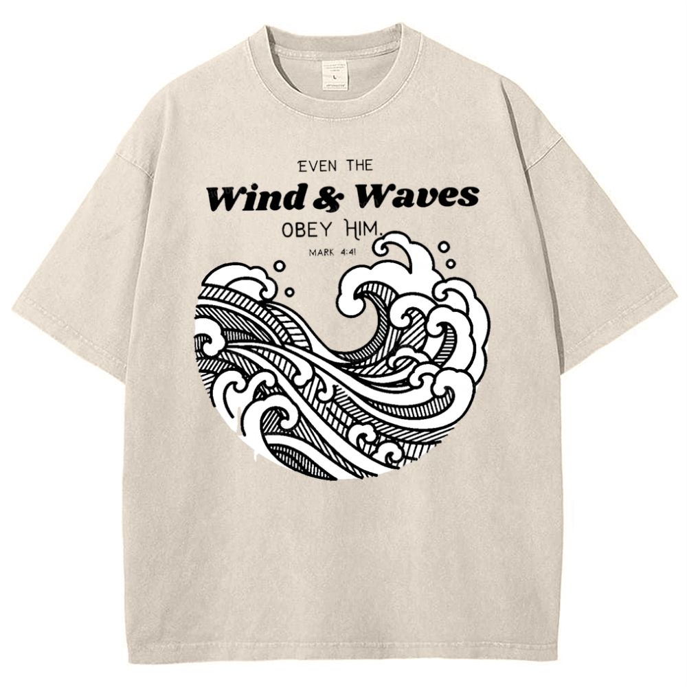 Wind And Waves Snowflake Vintage Washed T-Shirt