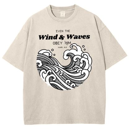 Wind And Waves Snowflake Vintage Washed T-Shirt