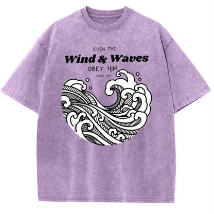 Wind And Waves Snowflake Vintage Washed T-Shirt