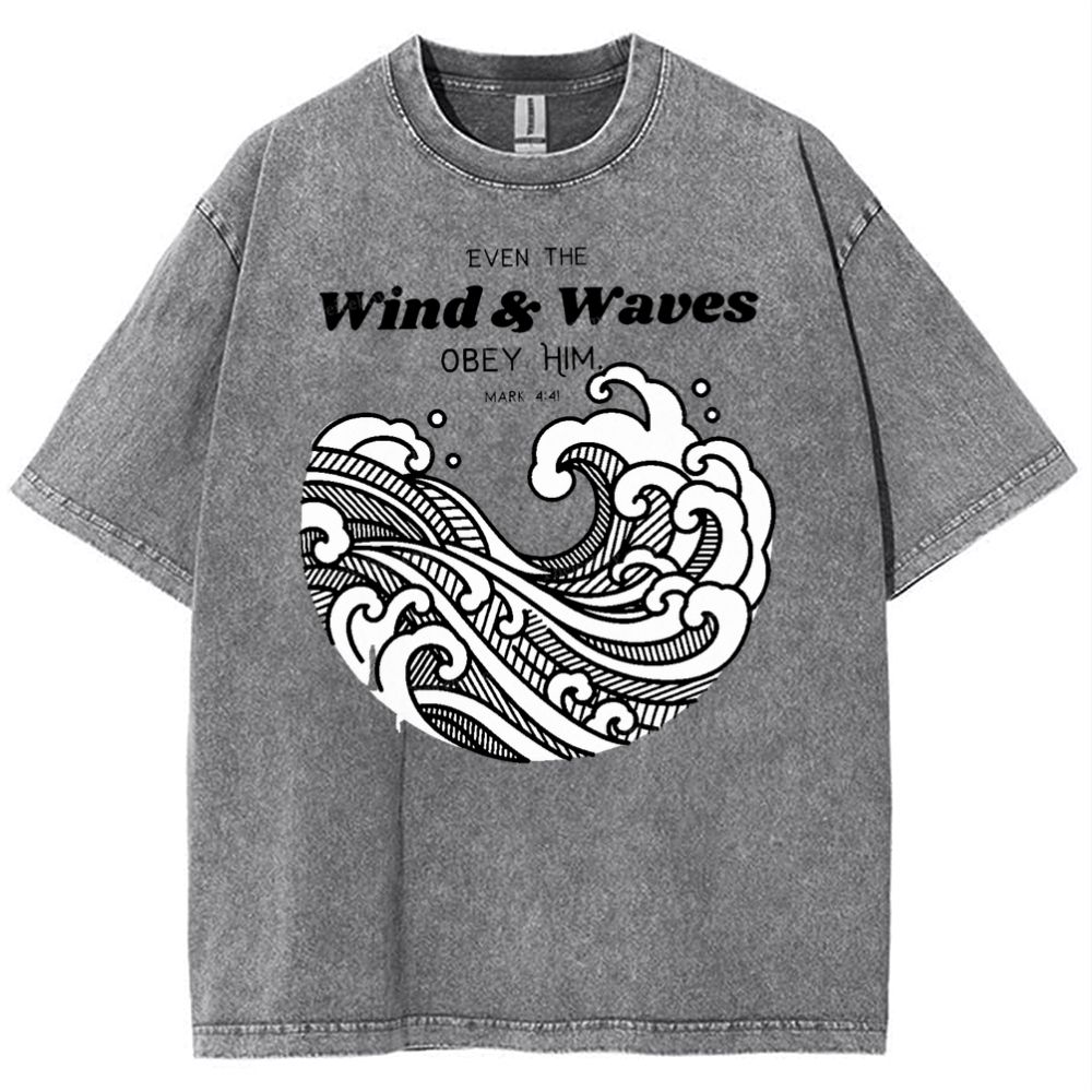 Wind And Waves Snowflake Vintage Washed T-Shirt