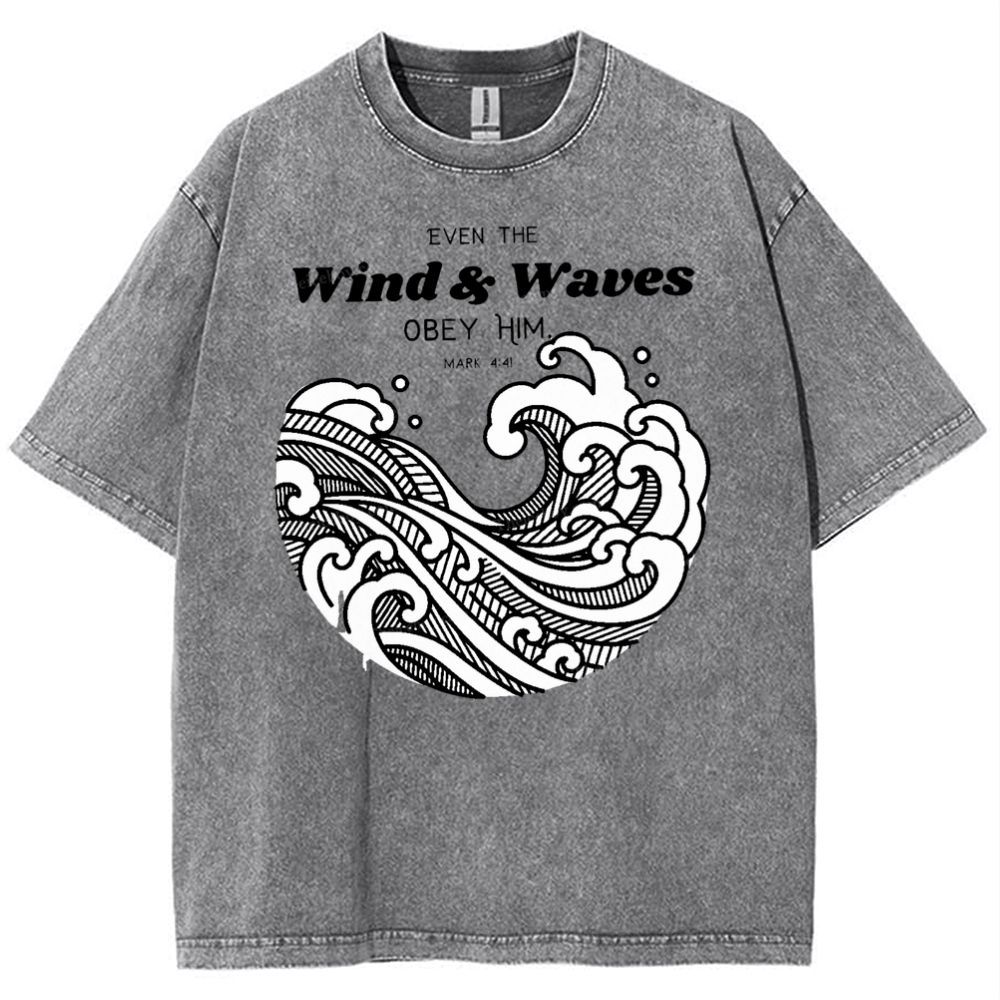 Wind And Waves Snowflake Vintage Washed T-Shirt