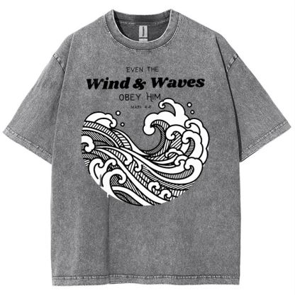 Wind And Waves Snowflake Vintage Washed T-Shirt