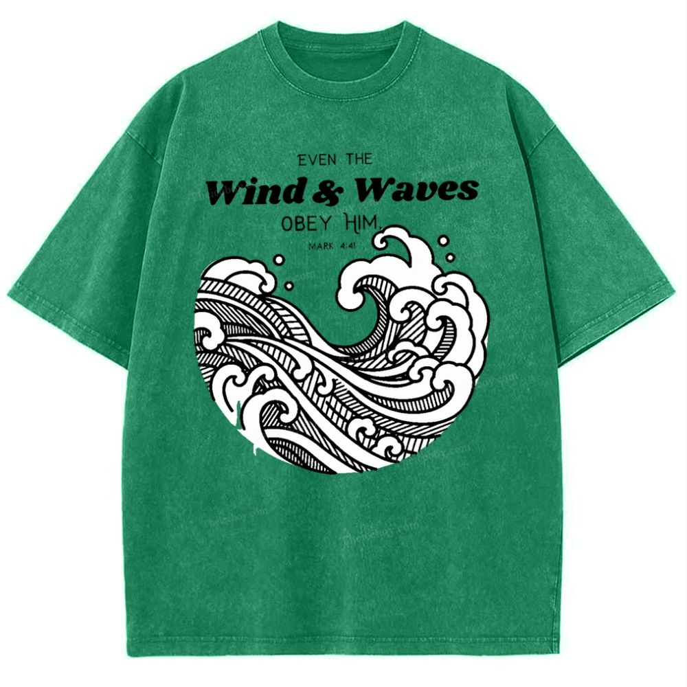 Wind And Waves Snowflake Vintage Washed T-Shirt