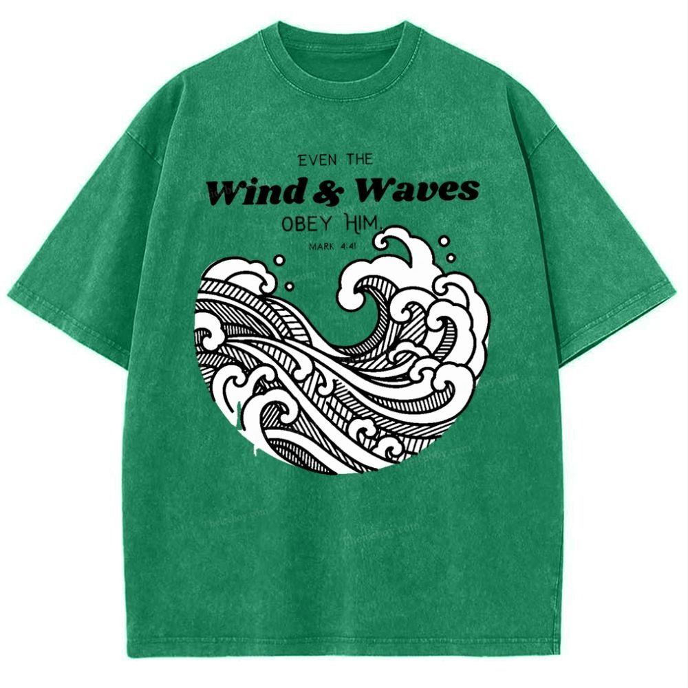 Wind And Waves Snowflake Vintage Washed T-Shirt