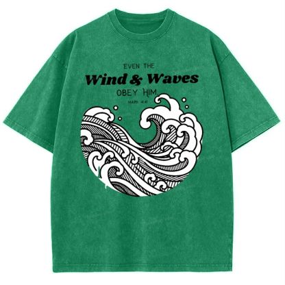 Wind And Waves Snowflake Vintage Washed T-Shirt